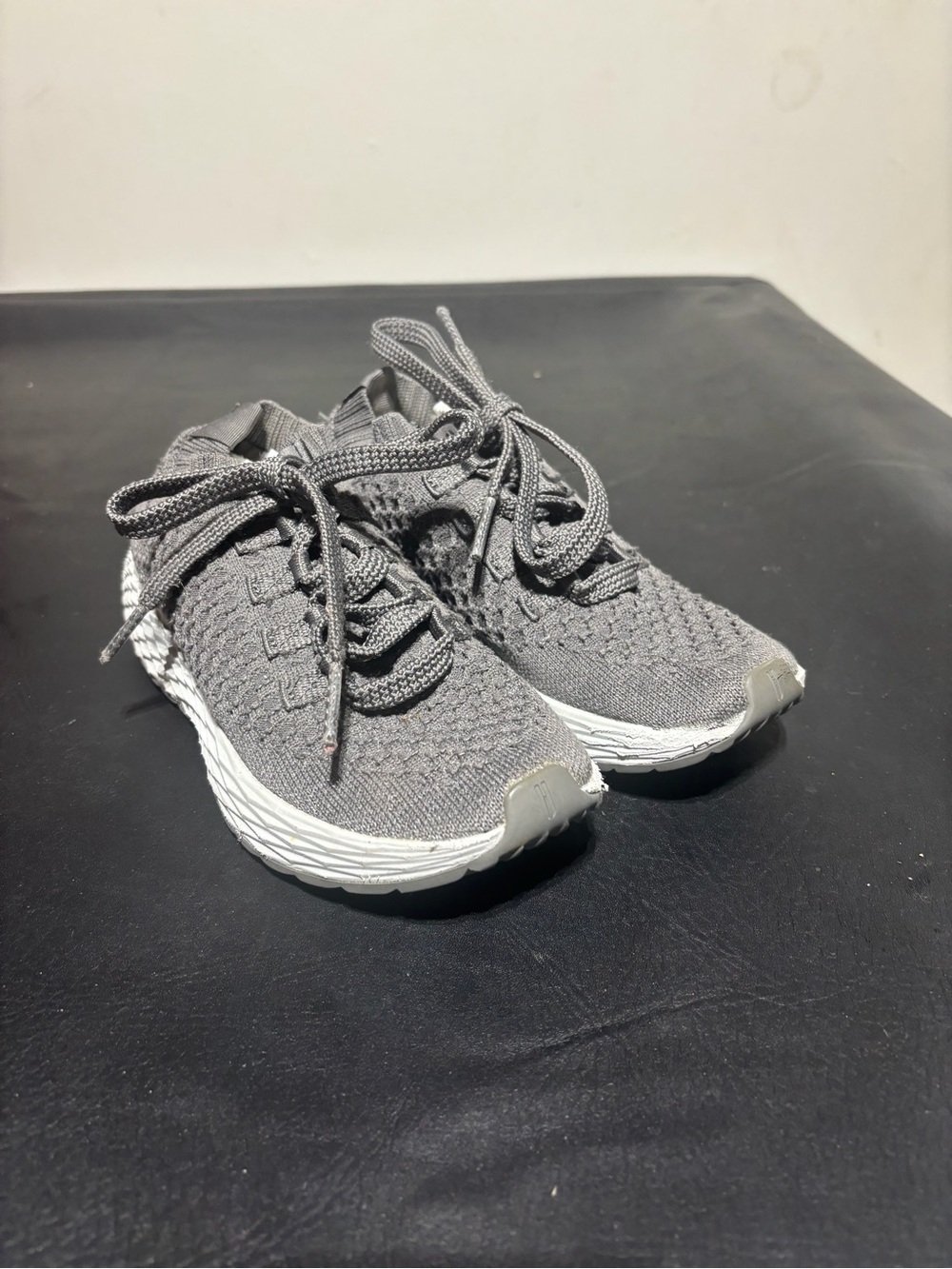 NOBULL Kids Gray Knit Lace-Up Sneakers